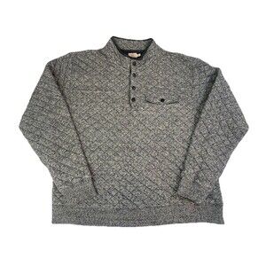 Faherty Epic Quilted Fleece Pullover Half Button Up CARBON MELANGE Gray Size XL